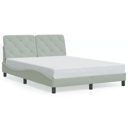 Giroletto senza Materasso Grigio Chiaro 140x190 cm Velluto