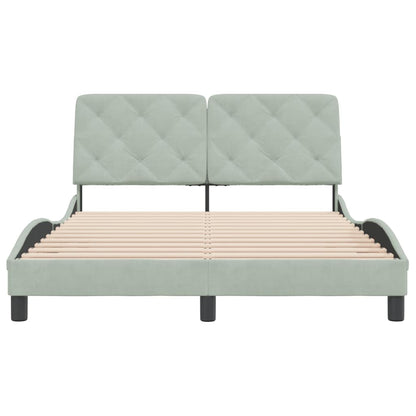 Giroletto senza Materasso Grigio Chiaro 140x190 cm Velluto