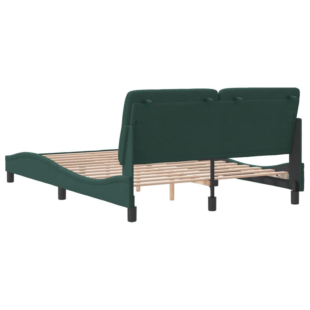 Giroletto senza Materasso Verde Scuro 140x190 cm in Velluto - homemem39