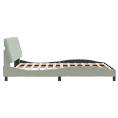 Giroletto senza Materasso Grigio Chiaro 160x200 cm Velluto - homemem39