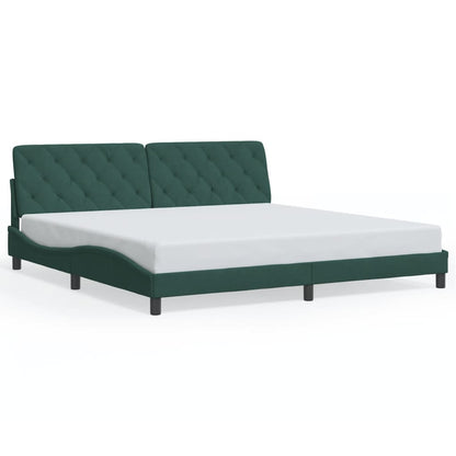 Giroletto senza Materasso Verde Scuro 200x200 cm in Velluto - homemem39