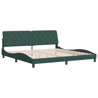 Giroletto senza Materasso Verde Scuro 200x200 cm in Velluto - homemem39
