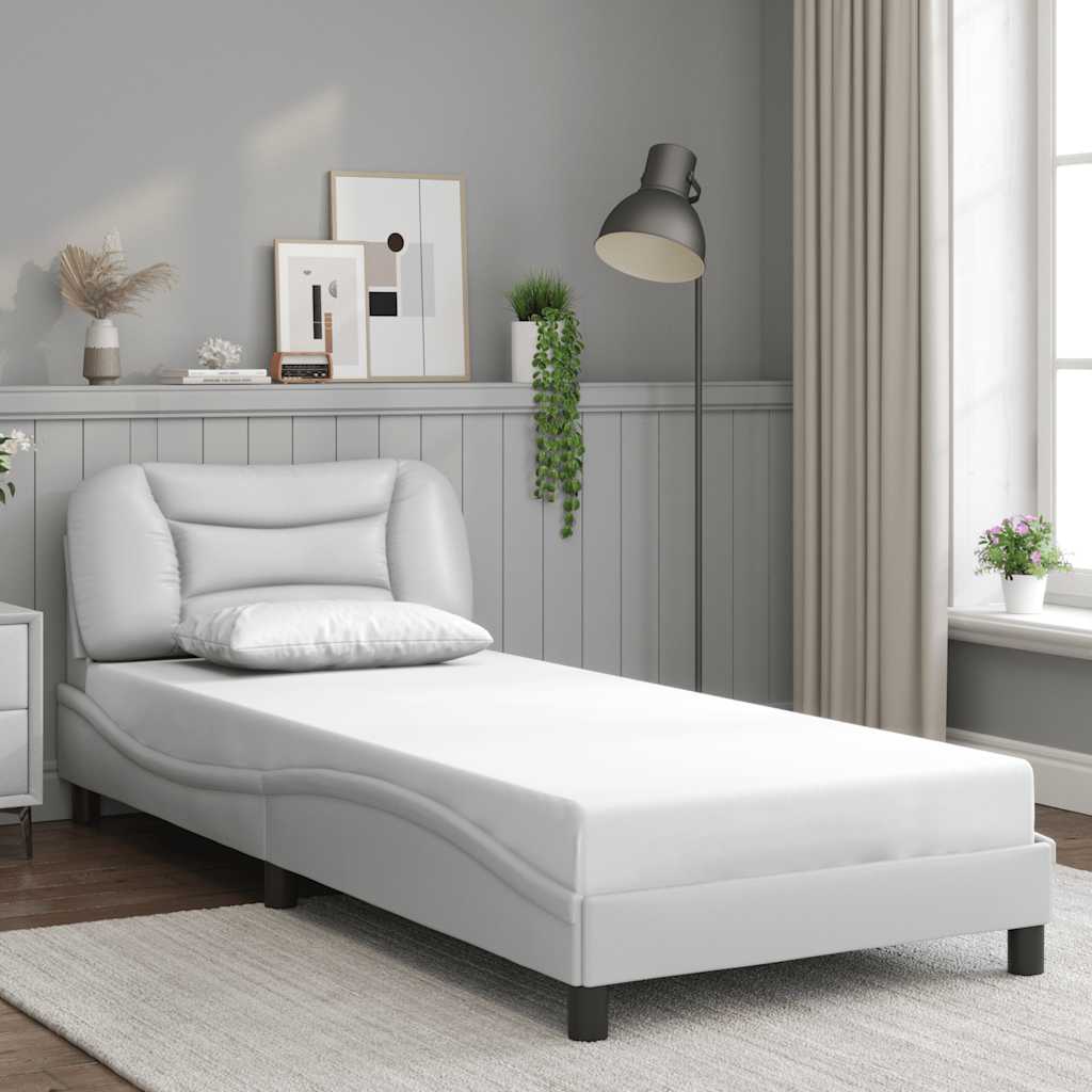 Giroletto senza Materasso Hvar Bianco 90x190 cm in Similpelle