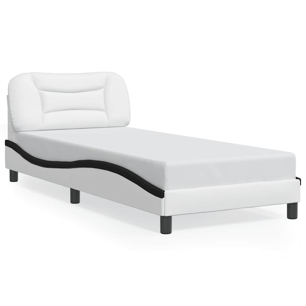 Giroletto senza Materasso Hvar Nero e Bianco 90x190 cm in Similpelle