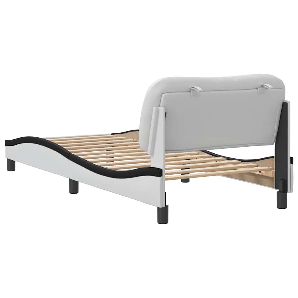 Giroletto senza Materasso Hvar Nero e Bianco 90x190 cm in Similpelle | homemem39