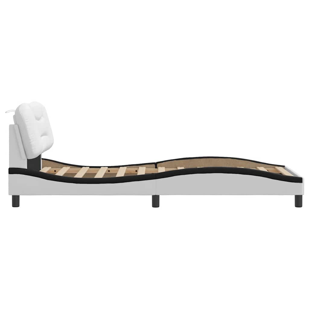 Giroletto senza Materasso Hvar Nero e Bianco 90x190 cm in Similpelle | homemem39