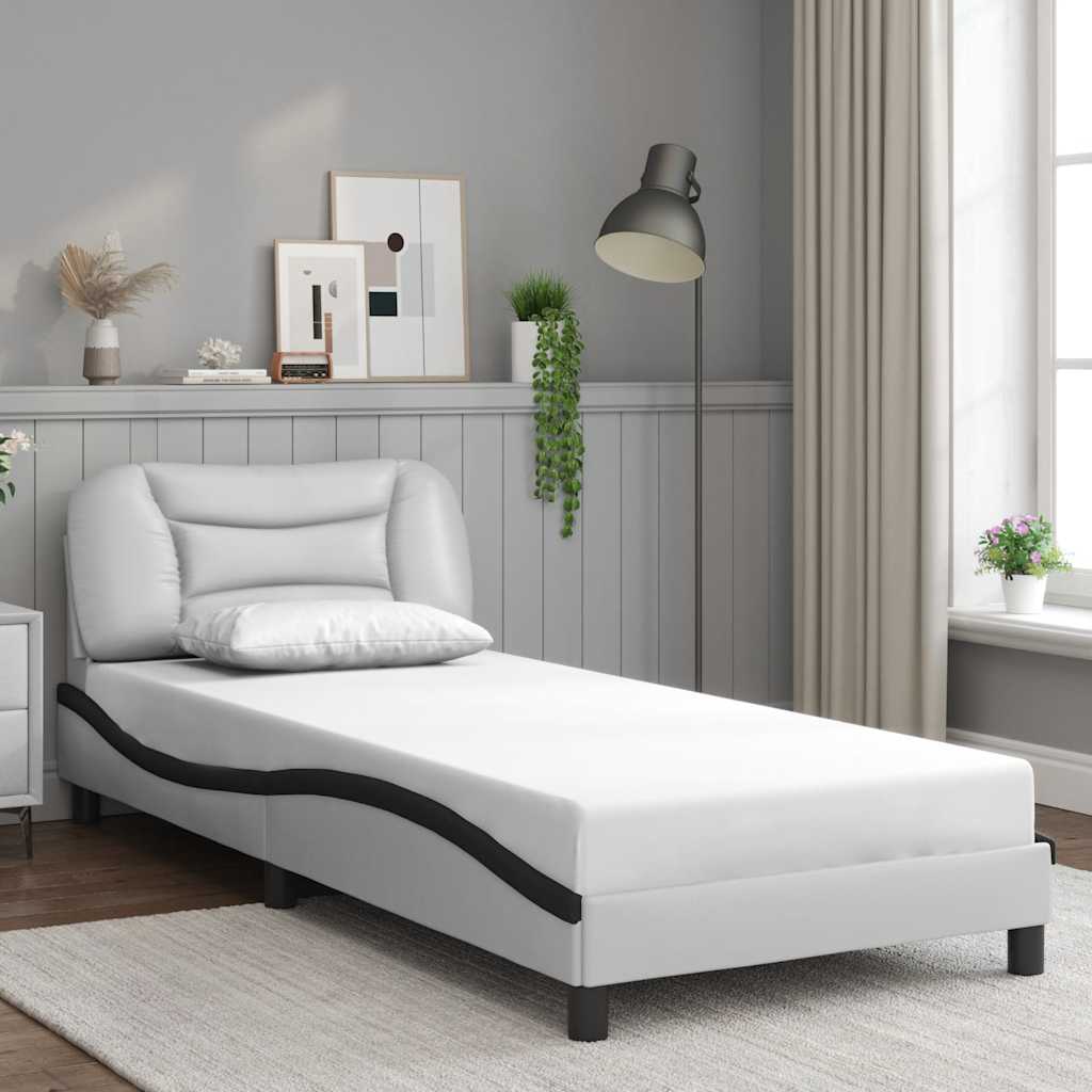 Giroletto senza Materasso Hvar Nero e Bianco 90x190 cm in Similpelle