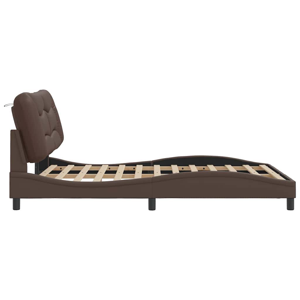 Giroletto senza Materasso Hvar Marrone 120x200 cm in Similpelle | homemem39