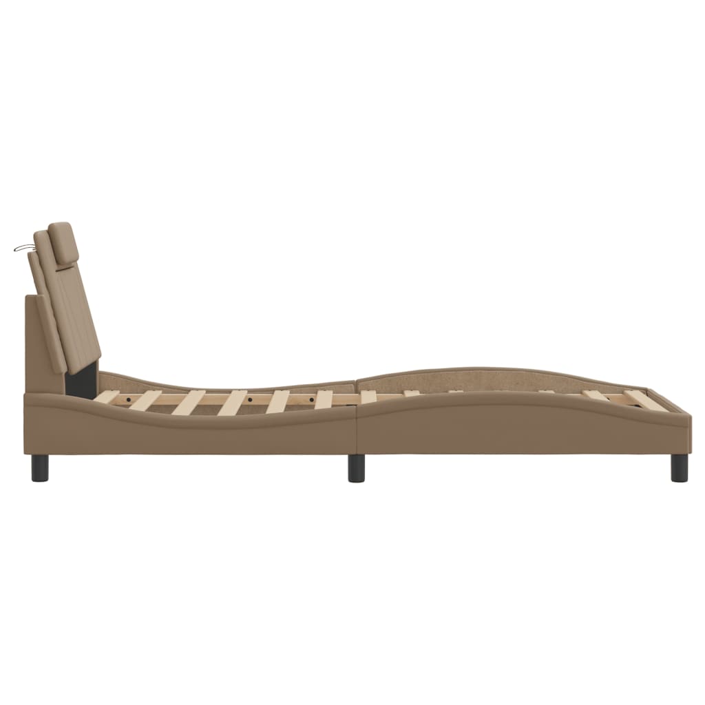 Giroletto Viana senza Materasso Cappuccino 80x200 cm in Similpelle - homemem39