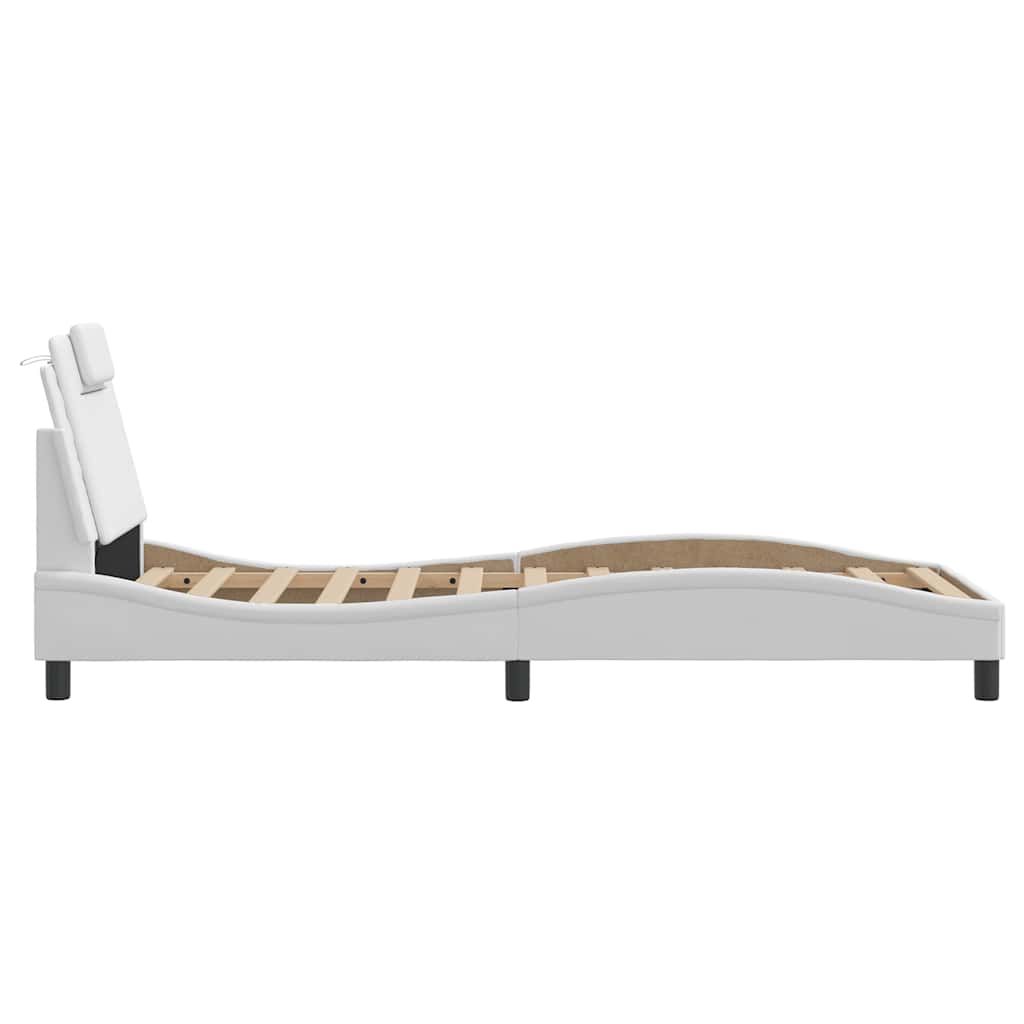 Giroletto Viana senza Materasso Bianco 90x190 cm in Similpelle