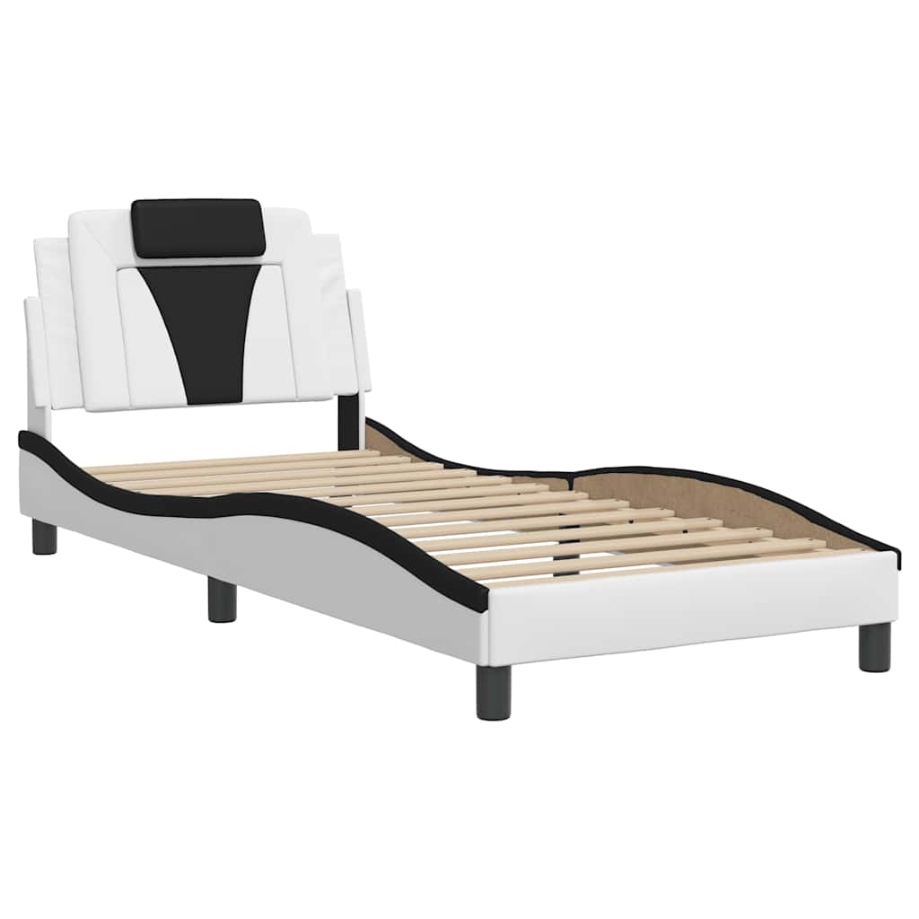 Giroletto Viana senza Materasso Nero e Bianco 90x190 cm in Similpelle | homemem39