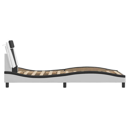 Giroletto Viana senza Materasso Nero e Bianco 90x190 cm in Similpelle | homemem39