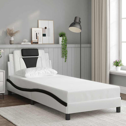 Giroletto Viana senza Materasso Nero e Bianco 90x190 cm in Similpelle | homemem39