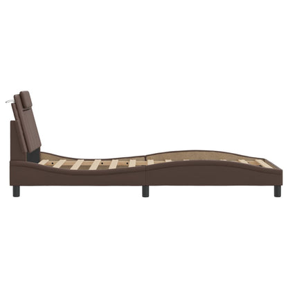 Giroletto Viana senza Materasso Marrone 90x200 cm in Similpelle