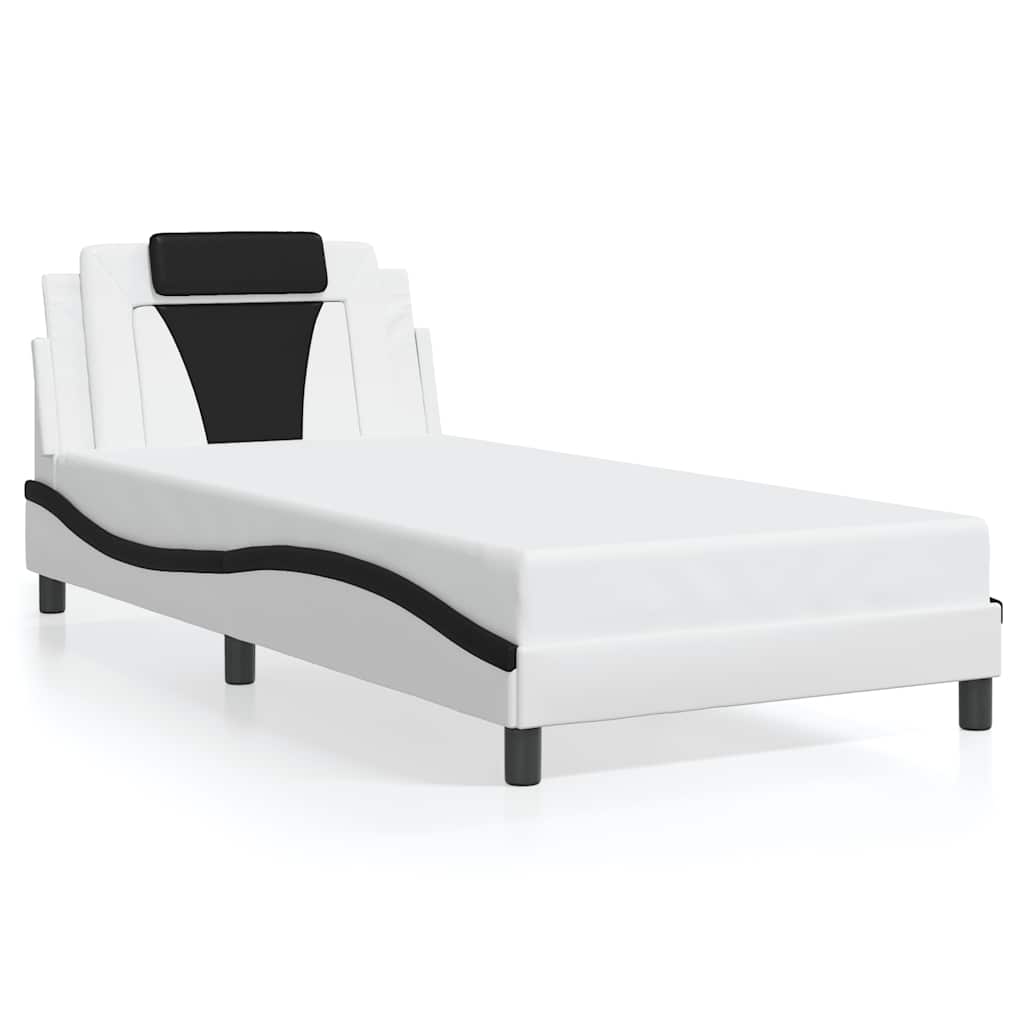 Giroletto Viana senza Materasso Nero e Bianco 100x200 cm in Similpelle | homemem39