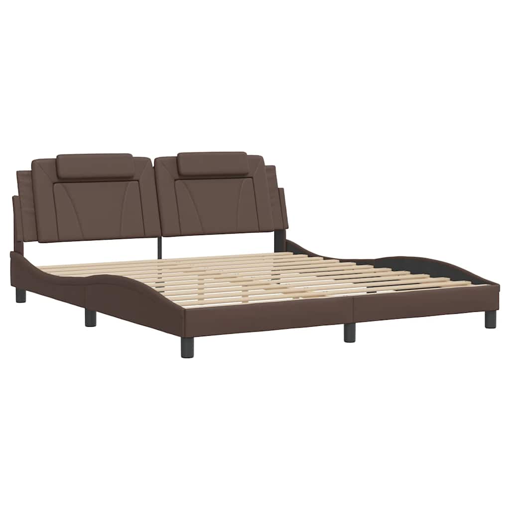 Giroletto Viana senza Materasso Marrone 180x200 cm in Similpelle | homemem39