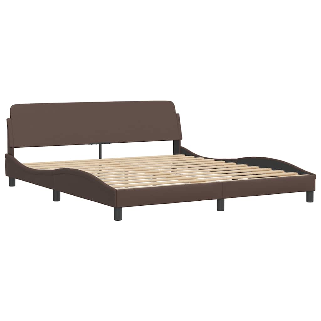 Giroletto Viana senza Materasso Marrone 180x200 cm in Similpelle | homemem39
