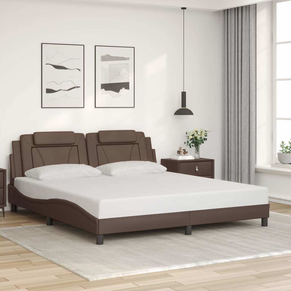 Giroletto Viana senza Materasso Marrone 180x200 cm in Similpelle | homemem39