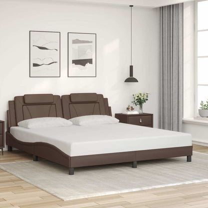 Giroletto Viana senza Materasso Marrone 180x200 cm in Similpelle | homemem39