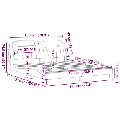 Giroletto Viana senza Materasso Grigio 180x200 cm in Similpelle