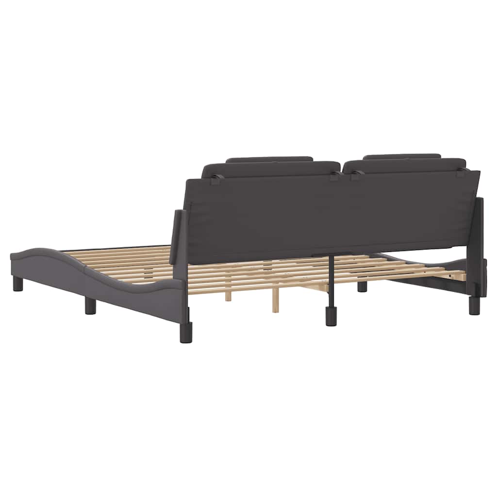 Giroletto Viana senza Materasso Grigio 180x200 cm in Similpelle