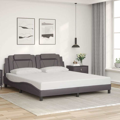 Giroletto Viana senza Materasso Grigio 180x200 cm in Similpelle