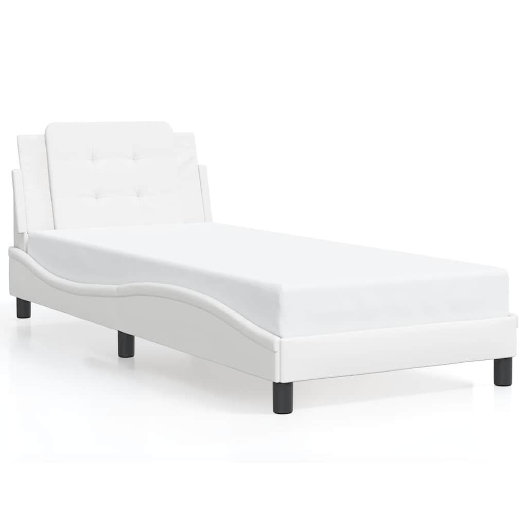 Giroletto senza Materasso Zadar Bianco 90x190 cm in Similpelle