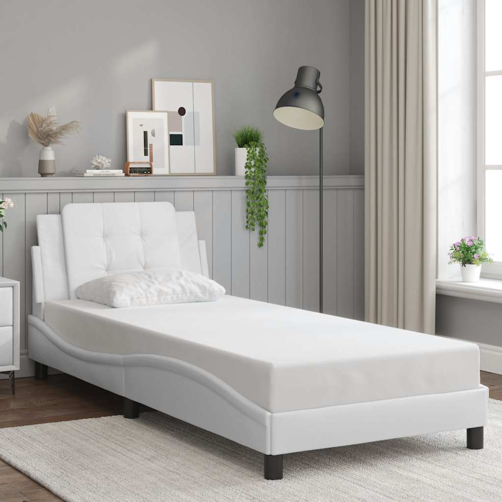 Giroletto senza Materasso Zadar Bianco 90x190 cm in Similpelle