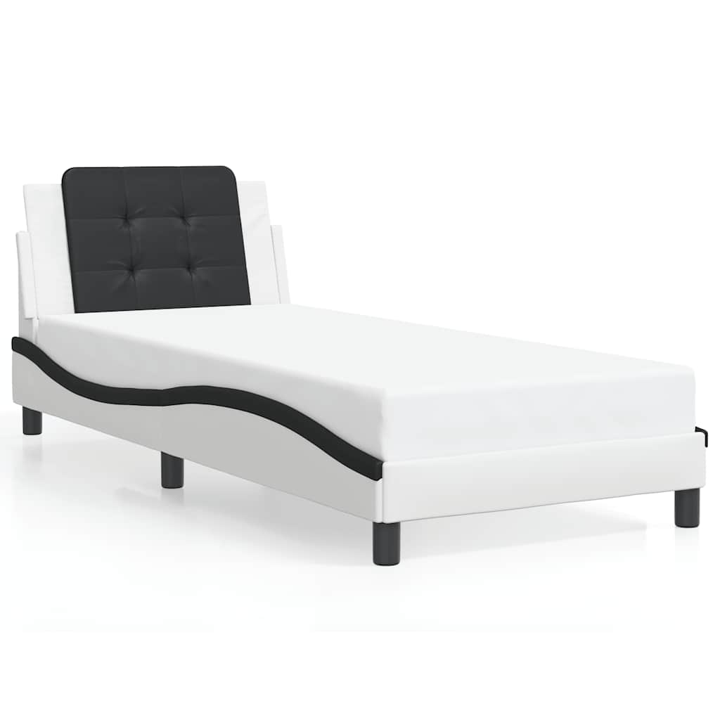 Giroletto senza Materasso Zadar Nero e Bianco 90x190 cm in Similpelle | homemem39
