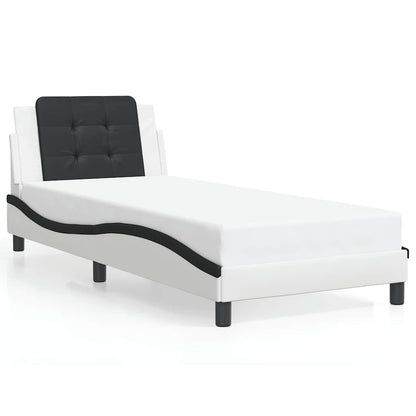 Giroletto senza Materasso Zadar Nero e Bianco 90x190 cm in Similpelle | homemem39