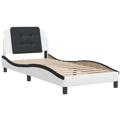 Giroletto senza Materasso Zadar Nero e Bianco 90x190 cm in Similpelle | homemem39