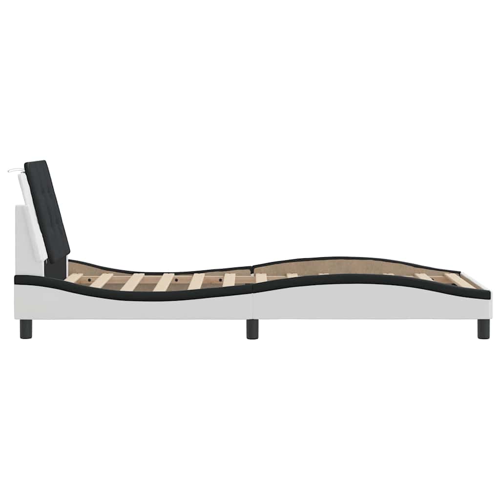 Giroletto senza Materasso Zadar Nero e Bianco 90x190 cm in Similpelle | homemem39