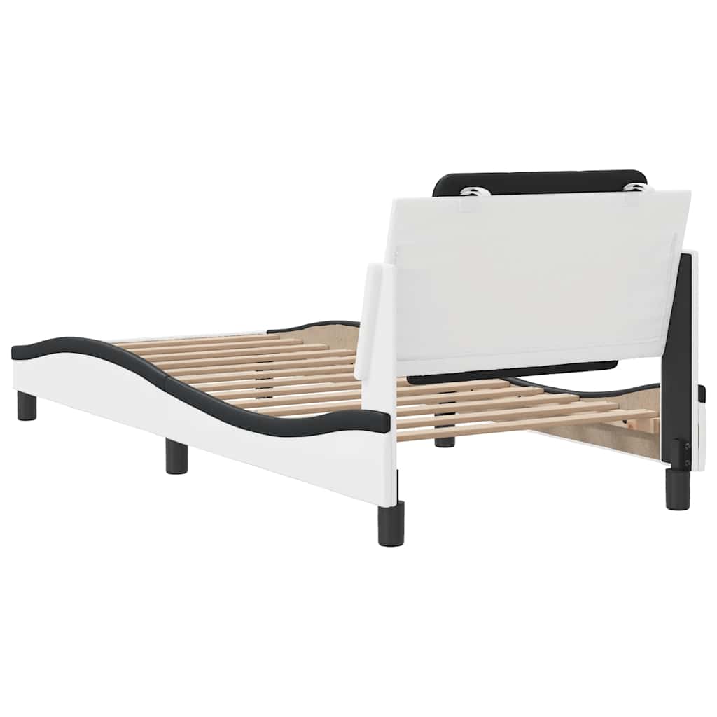 Giroletto senza Materasso Zadar Nero e Bianco 90x190 cm in Similpelle | homemem39