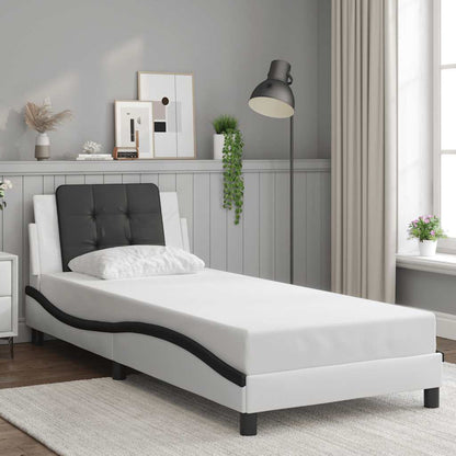 Giroletto senza Materasso Zadar Nero e Bianco 90x190 cm in Similpelle | homemem39