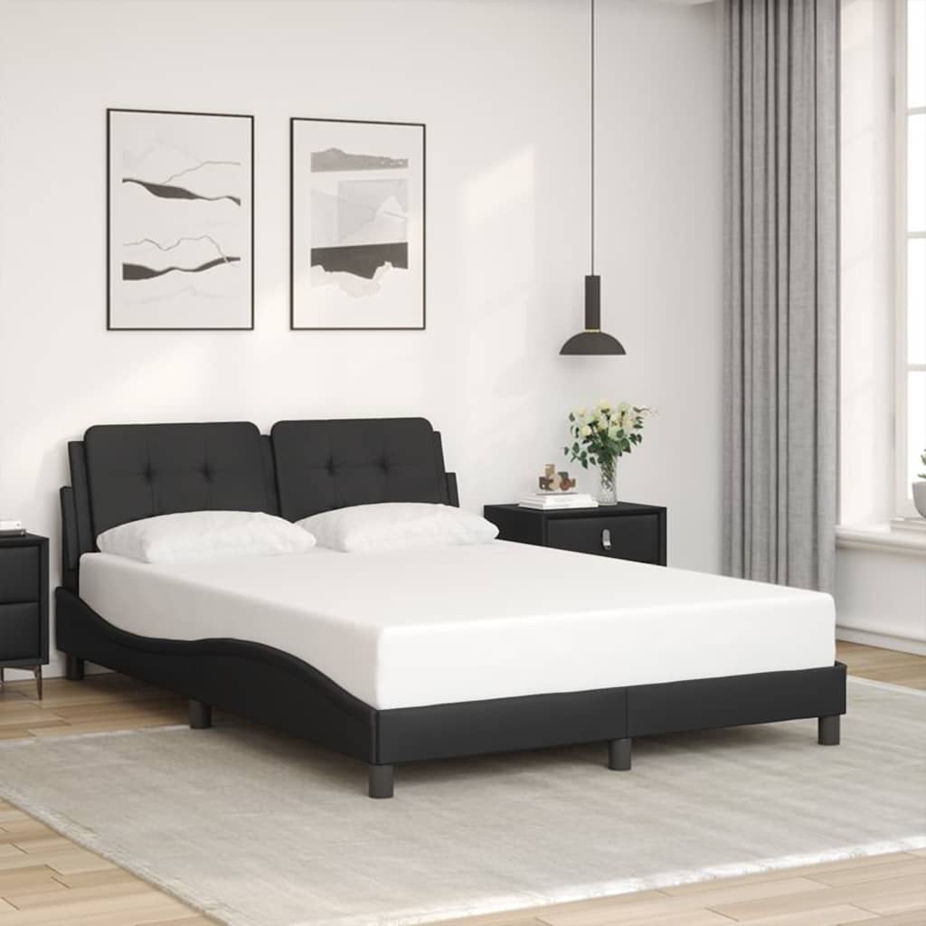 Giroletto senza Materasso Zadar Nero 140x190 cm in Similpelle | homemem39
