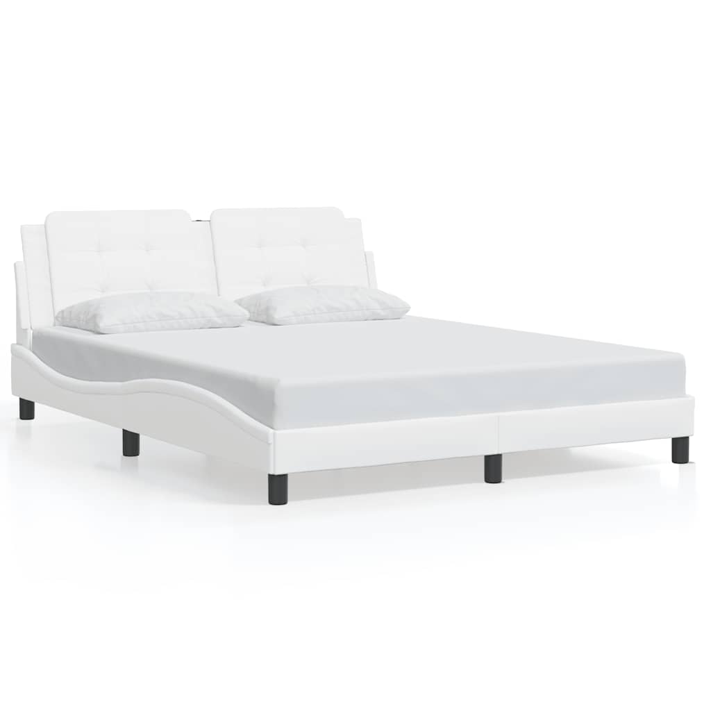 Giroletto senza Materasso Zadar Bianco 160x200 cm in Similpelle | homemem39