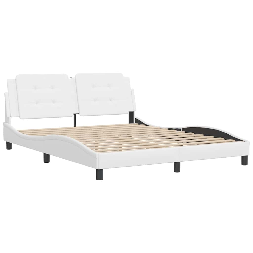 Giroletto senza Materasso Zadar Bianco 160x200 cm in Similpelle | homemem39