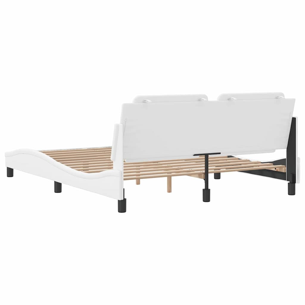 Giroletto senza Materasso Zadar Bianco 160x200 cm in Similpelle | homemem39