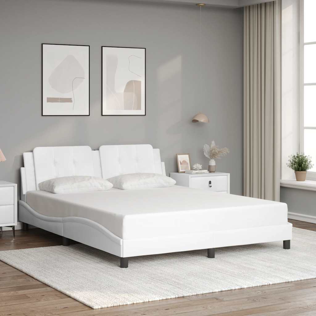 Giroletto senza Materasso Zadar Bianco 160x200 cm in Similpelle | homemem39