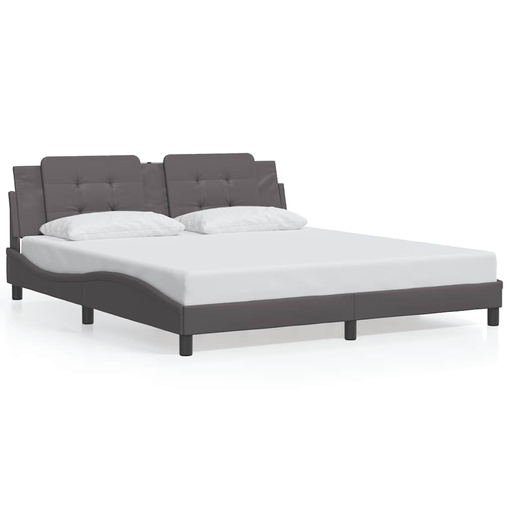 Giroletto senza Materasso Zadar Grigio 180x200 cm in Similpelle | homemem39