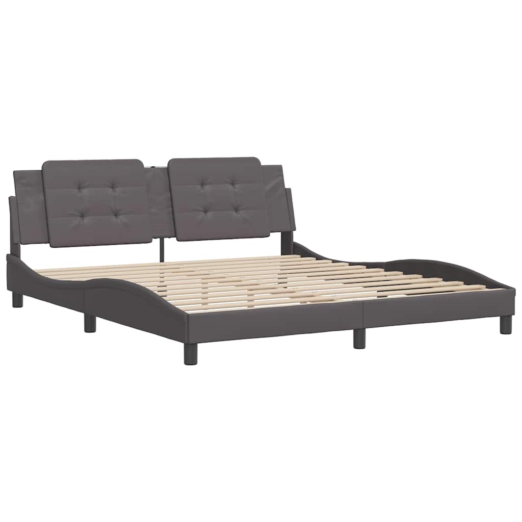 Giroletto senza Materasso Zadar Grigio 180x200 cm in Similpelle | homemem39