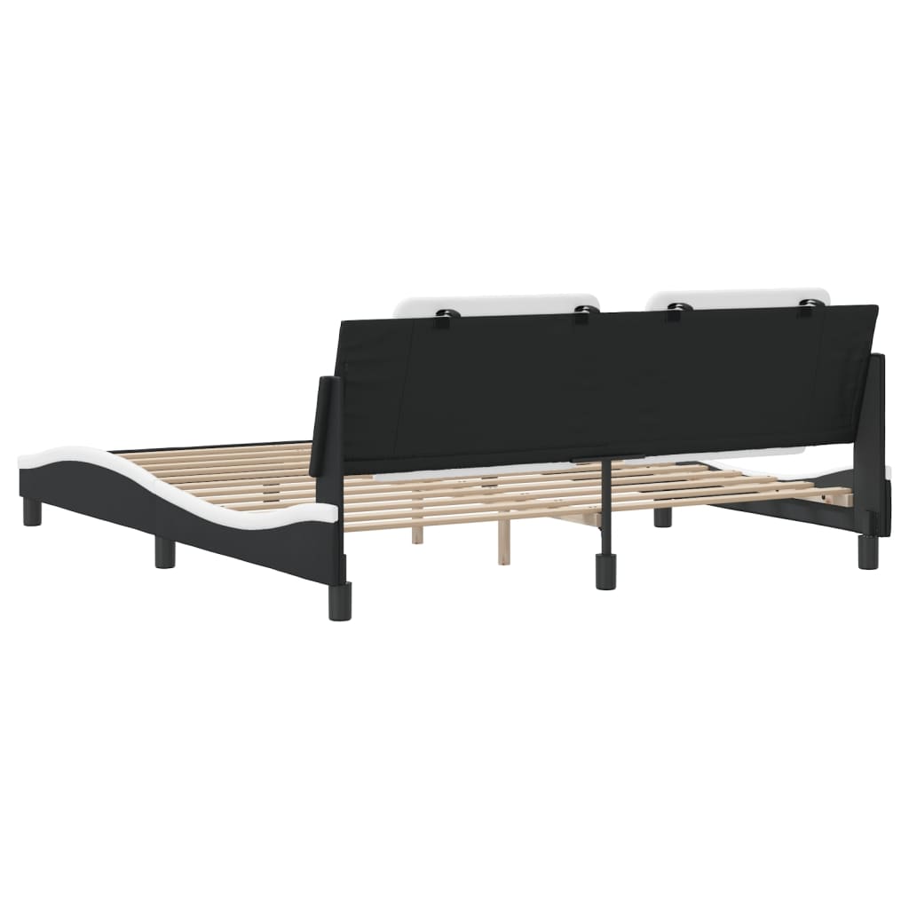 Giroletto senza Materasso Zadar Nero e Bianco 180x200 cm in Similpelle - homemem39