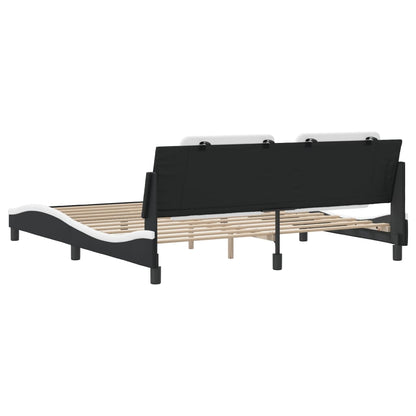 Giroletto senza Materasso Zadar Nero e Bianco 180x200 cm in Similpelle - homemem39