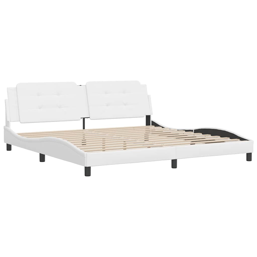 Giroletto senza Materasso Zadar Bianco 200x200 cm in Similpelle | homemem39