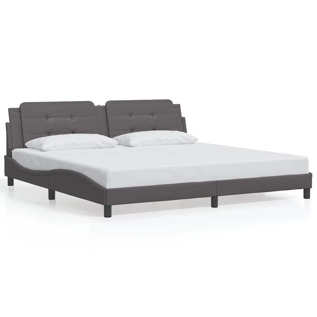 Giroletto senza Materasso Zadar Grigio 200x200 cm in Similpelle | homemem39