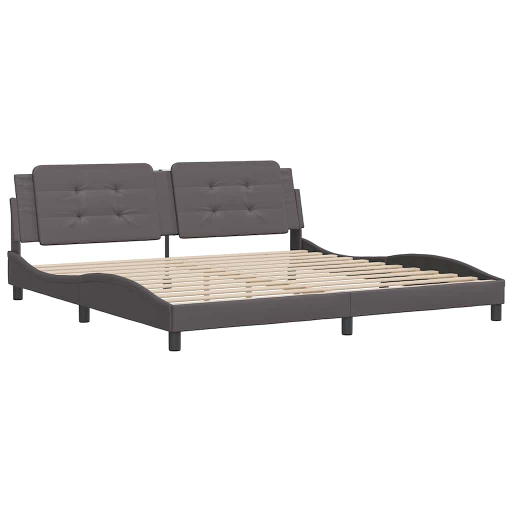 Giroletto senza Materasso Zadar Grigio 200x200 cm in Similpelle | homemem39