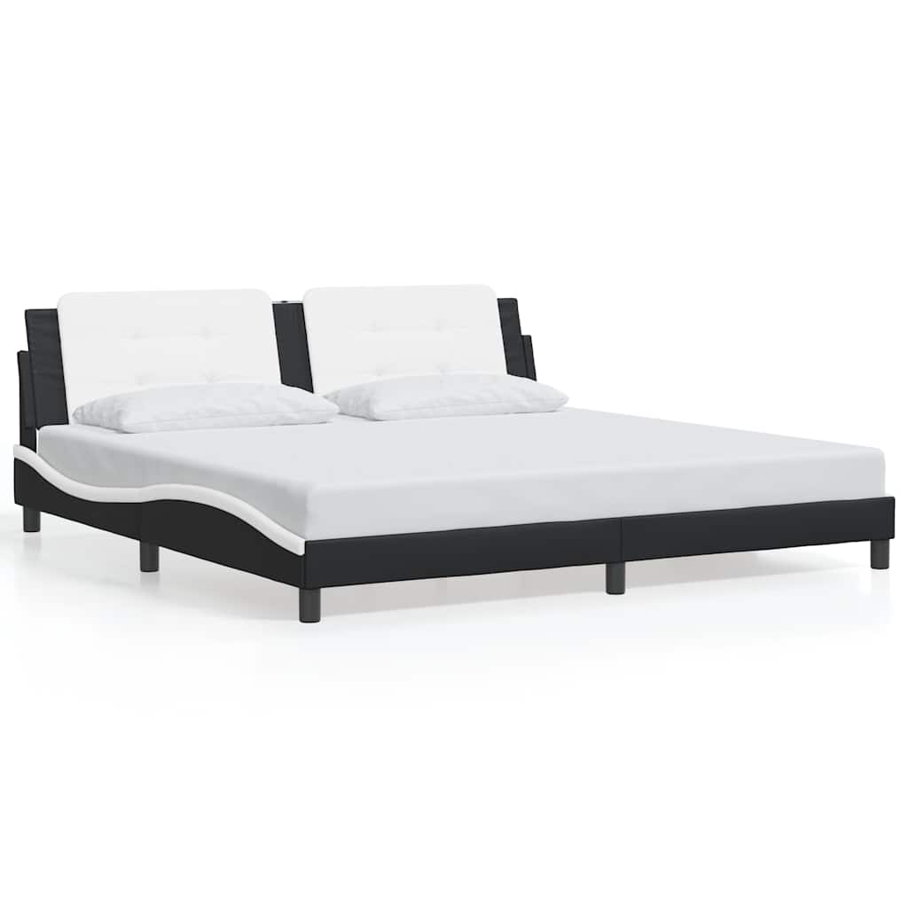 Giroletto senza Materasso Zadar Bianco e Nero 200x200 cm