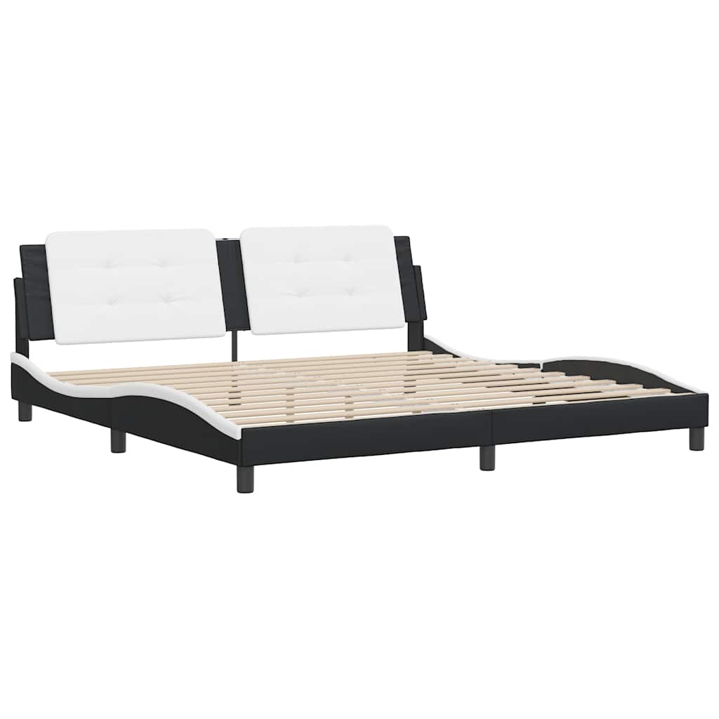 Giroletto senza Materasso Zadar Bianco e Nero 200x200 cm