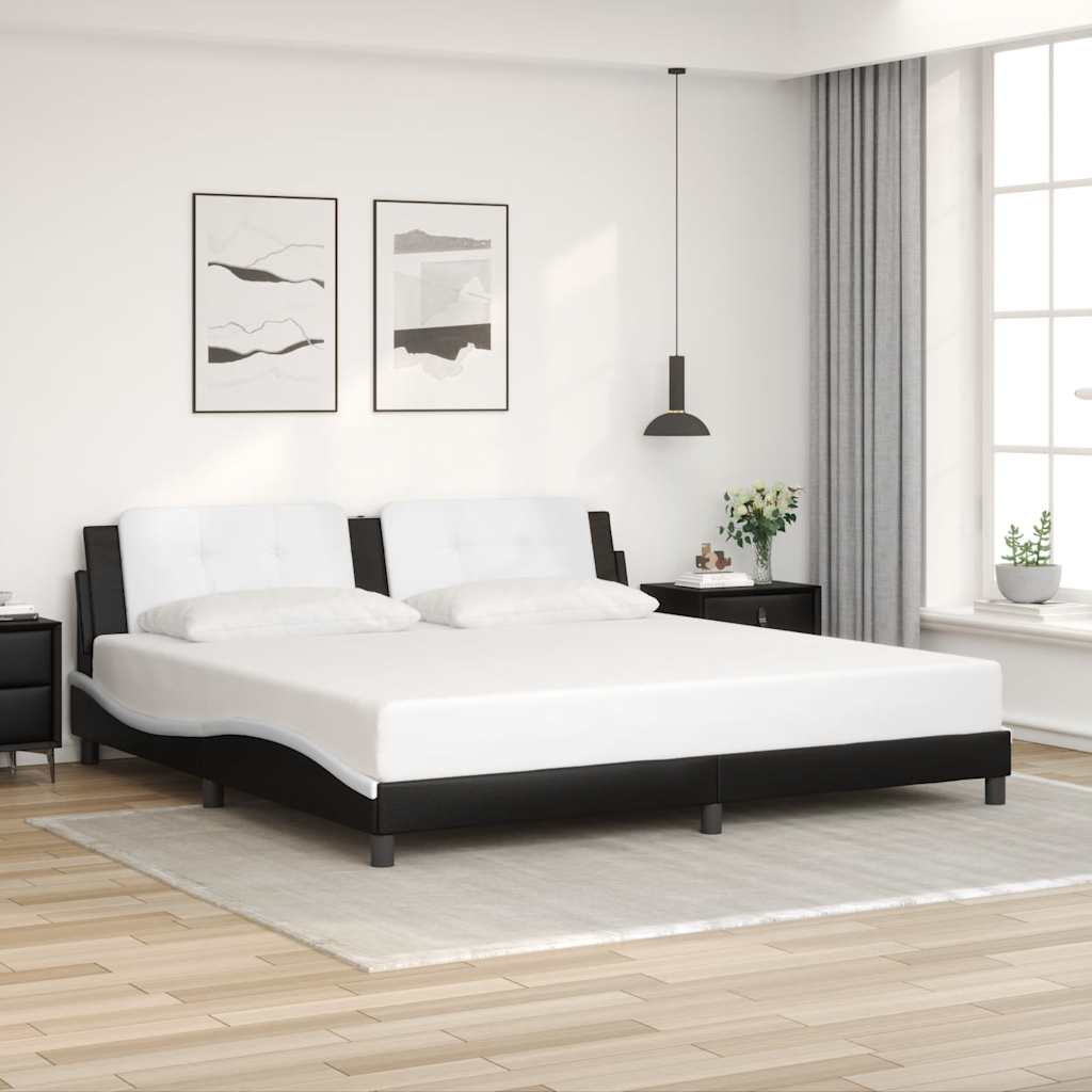 Giroletto senza Materasso Zadar Bianco e Nero 200x200 cm