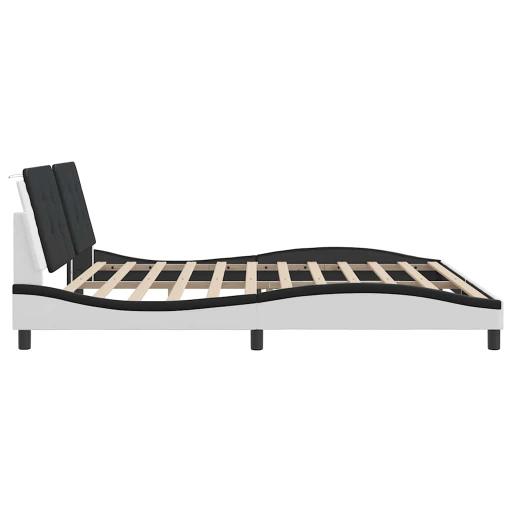Giroletto senza Materasso Zadar Bianco e Nero 200x200 cm